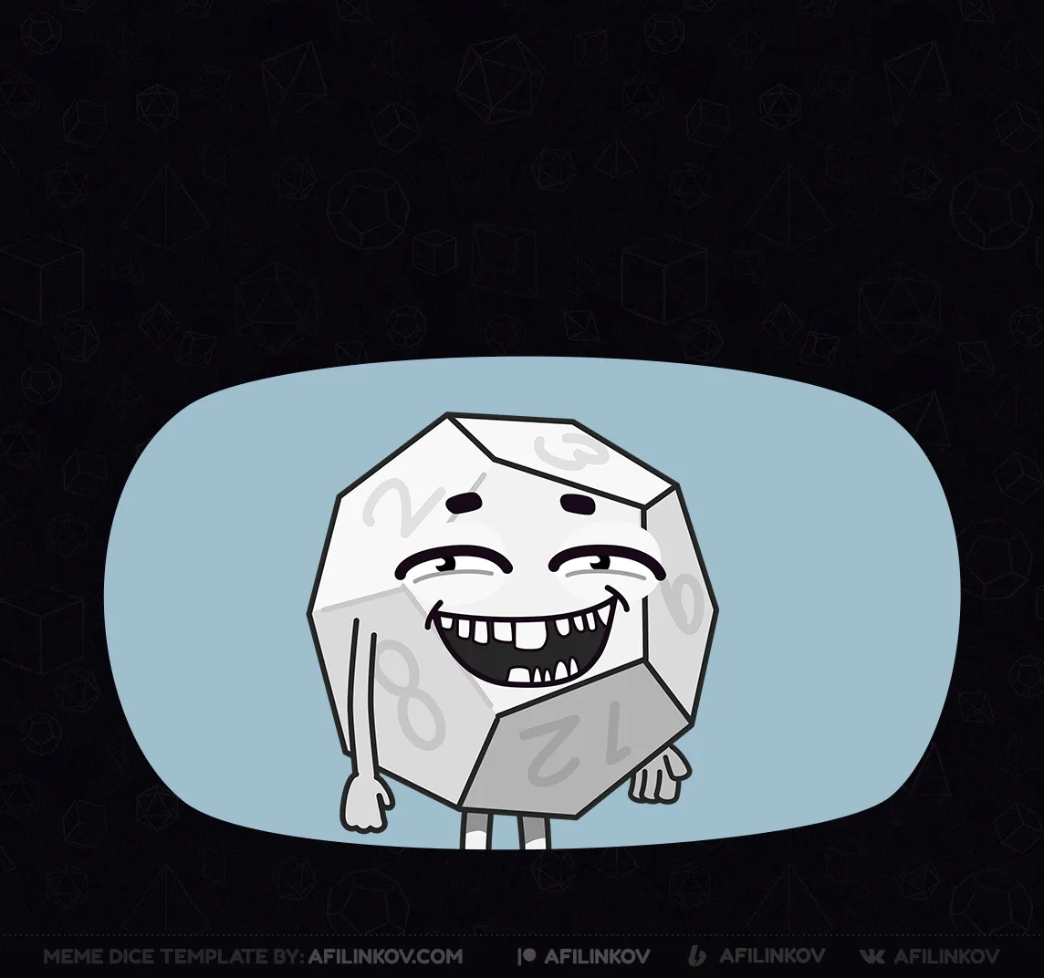 d12, trollface, troll, smirk, meme face, internet classic, dnd meme