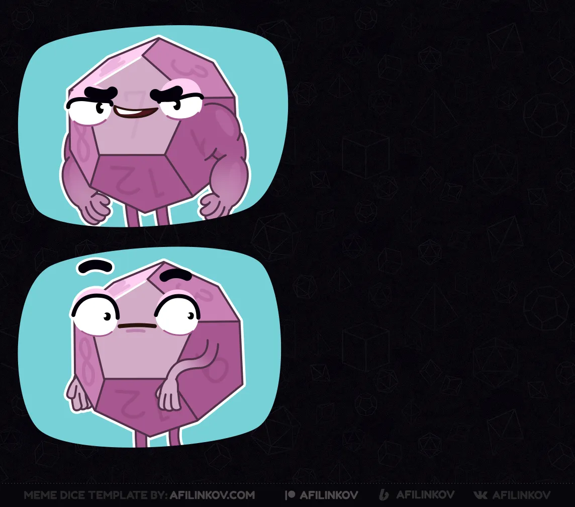 d12, surprised, scared, powerful, courageous, shocked hero, dnd meme